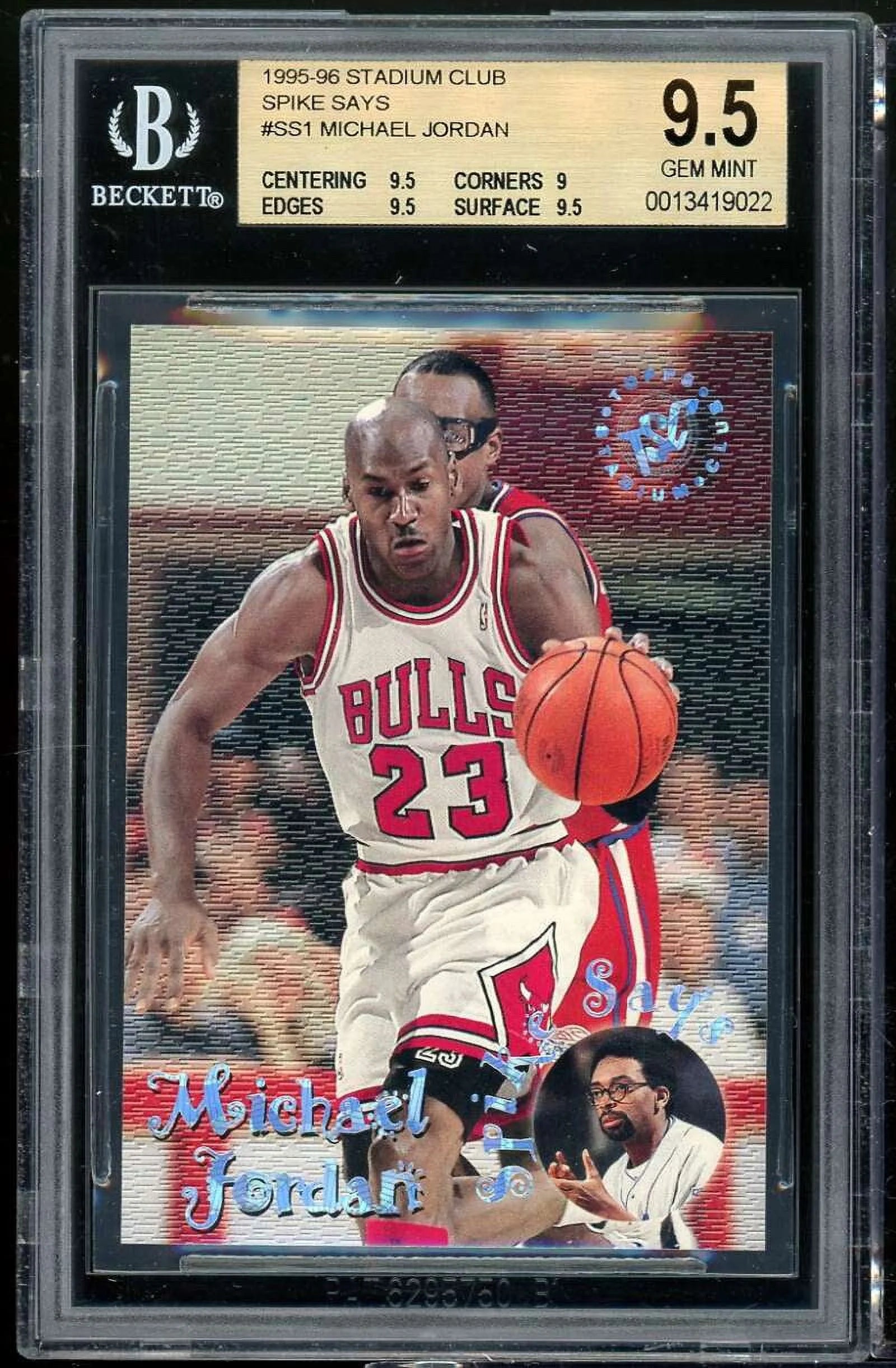 Michael Jordan Card 1995-96 Stadium Club Spike Says #ss1 BGS 9.5 (9.5 9 9.5 9.5)