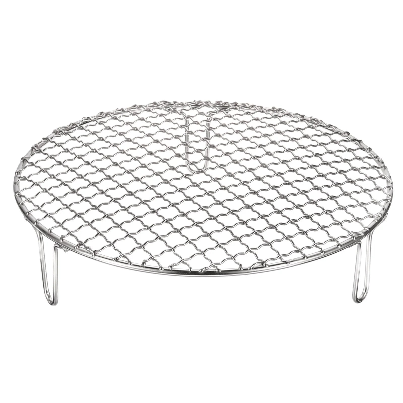 Uxcell Round Cooking Rack, 7.9-inch Stainless Steel Cross Wire Barbecue Grill Net Racks with 50mm Legs