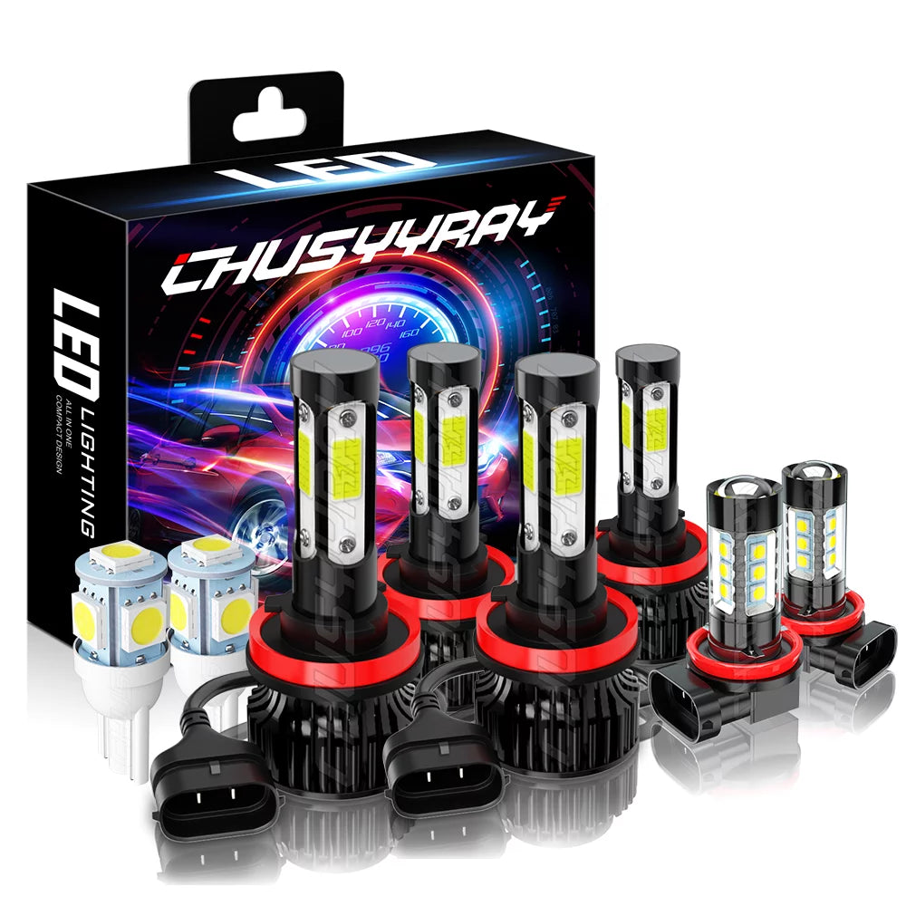 6X 6000K H11+H11 Led Headlights And H11/H8 Fog Light Bulbs Kit For Nissan Murano 2015-2018