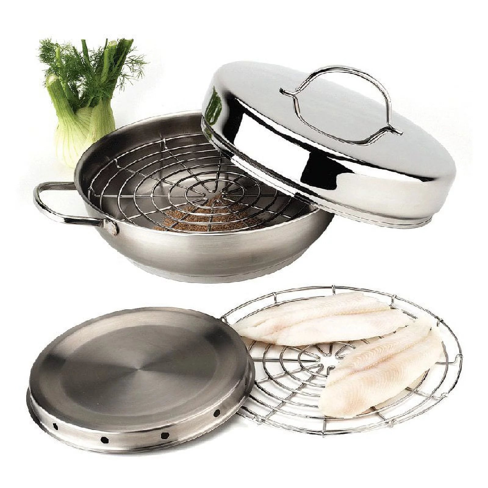 Demeyere Resto 4-pc Stainless Steel Stovetop Smoker Set