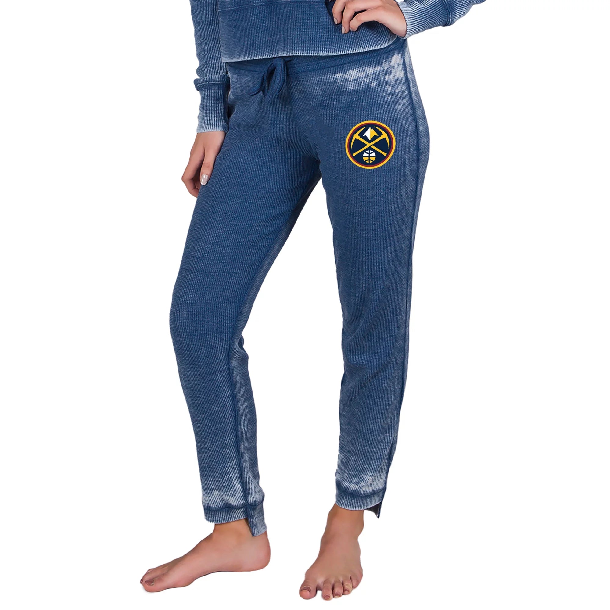 Women's Concepts Sport  Navy Denver Nuggets Resurgence Waffle Knit Pants
