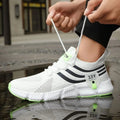 Men Casual Sport Shoes Breathable Lightweight Sneakers Outdoor Mesh Black Running Shoes Athletic Jogging Tenis Walking Shoes WHITE 38