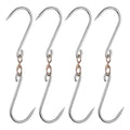 Uxcell 12'' Swivel Meat Hooks, 0.27'' Thickness Galvanized Processing Butcher Hooks, 4 Pack