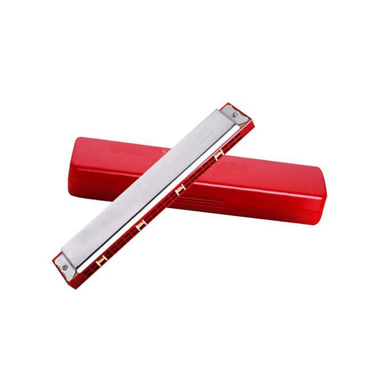 24 Holes Harmonica in C for Beginners, Red