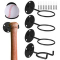 4 Packs Baseball Wall Mount Holders, Baseball & Bat Wall Organizer Racks with Expansion Tubes & Screws, Heavy-Duty Baseball Storage Hooks, Baseball Bat Holders Set