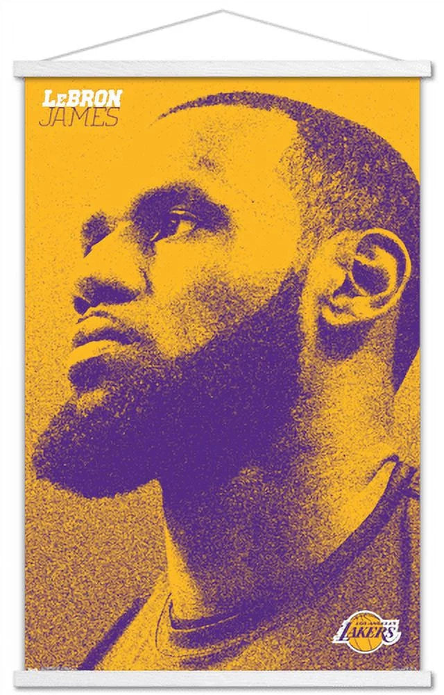 NBA Los Angeles Lakers - Lebron James 18 Wall Poster with Wooden Magnetic Frame, 22.375 x 34