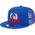 Men's New Era  Royal Philadelphia 76ers Bold Laurels 9FIFTY Snapback Hat - OSFA