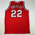 Facsimile Autographed Clyde Drexler Portland Red Reprint Laser Auto Basketball Jersey Size Men's XL