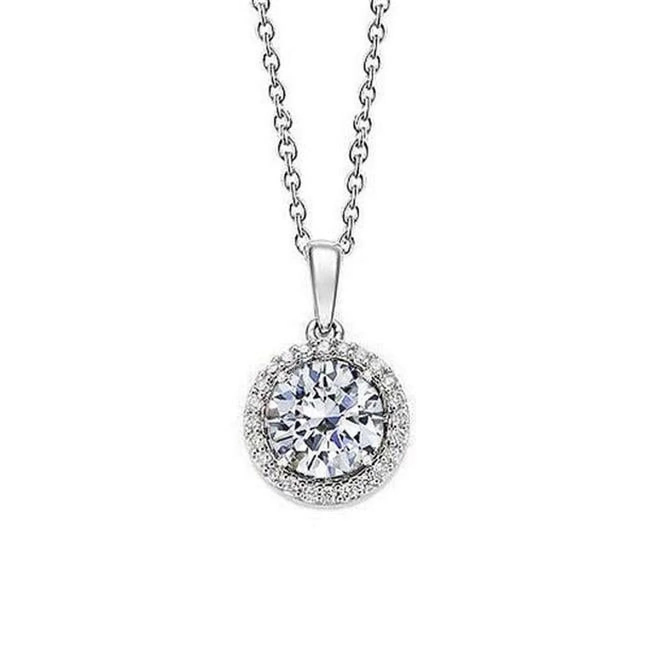 Harry Chad Enterprises 64058 1.49 CT Round Diamond Tenis White Gold Necklace Pendant