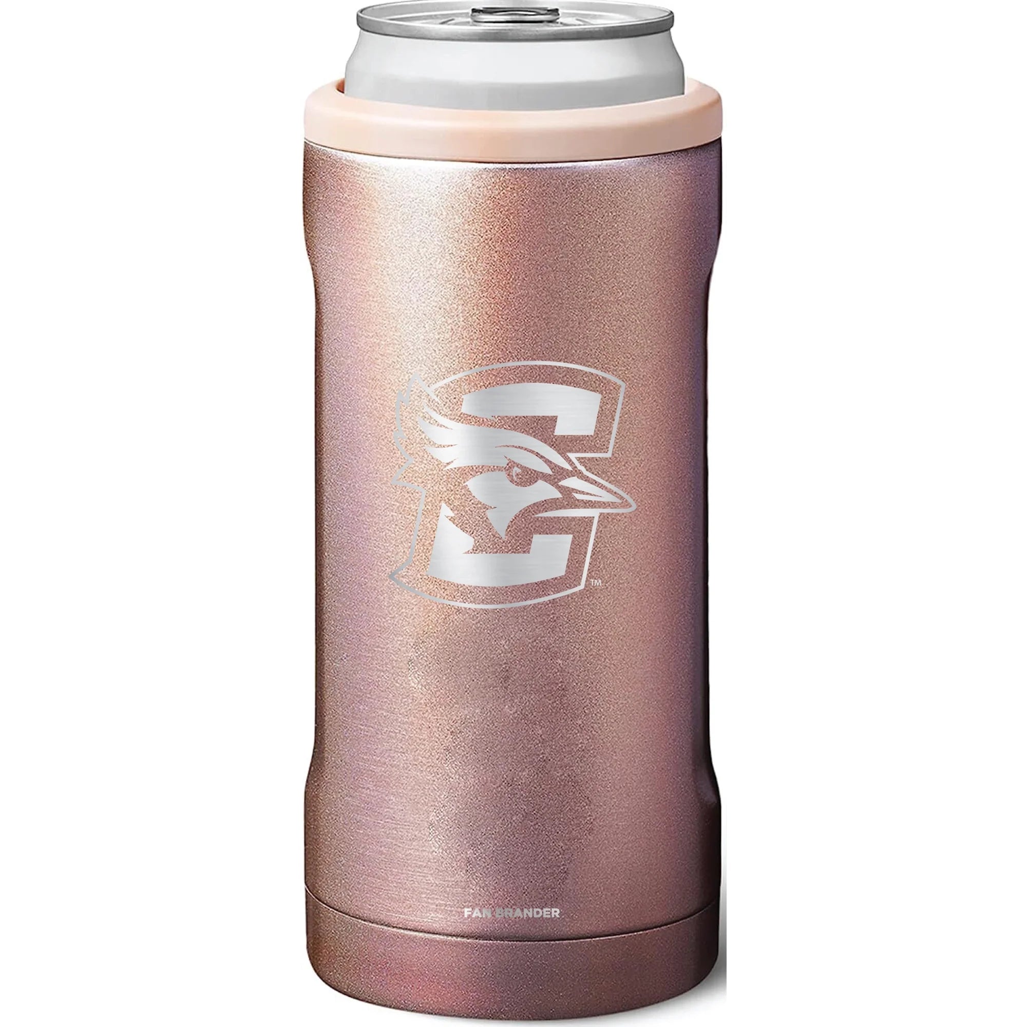BruMate Creighton Bluejays 12oz. Primary Mark Glitter Slim Can Cooler