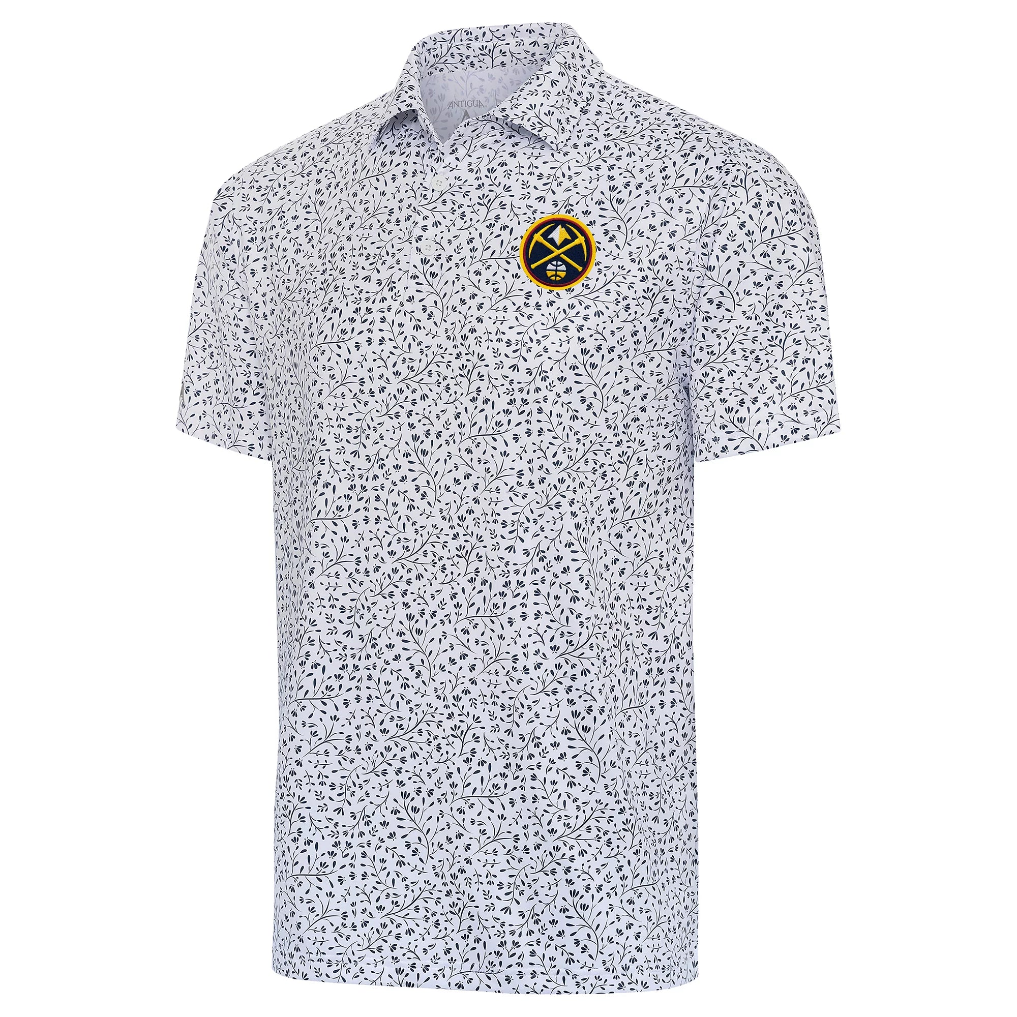 Men's Antigua  White Denver Nuggets Motion Polo