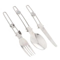 figatia 5xFolding Cutlery Set Spoon Fork for Camping Picnic BBQ Tableware