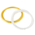 Uxcell 16L 39ft 1.25mm Concave Surface Tennis String Polyester Hard Thread, Yellow/White 2 Pack