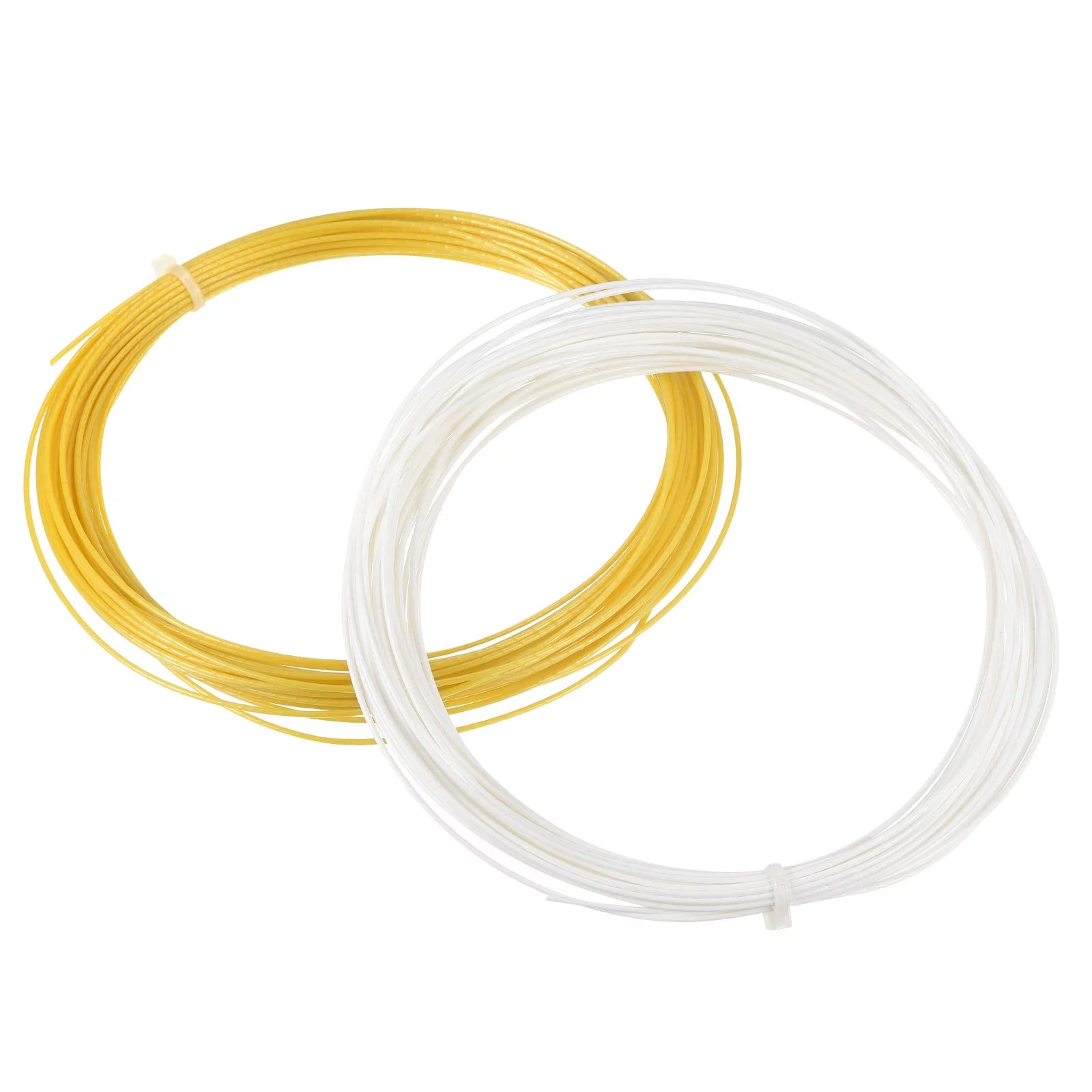 Uxcell 16L 39ft 1.25mm Concave Surface Tennis String Polyester Hard Thread, Yellow/White 2 Pack