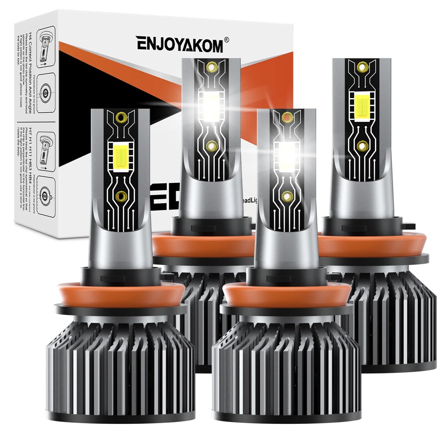 4x H11 LED Bulbs For Buick LaCrosse 2005-2013 H8 H9 H11 LED Headlight Bulbs 12000 Lumens 600% Brighter High beam & Low Beam Conversion Kit 6000K