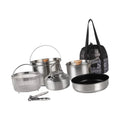 Pan Kettle Meat Tongs Sturdy Camping Cookware Set for Fishing Picnic Cooking