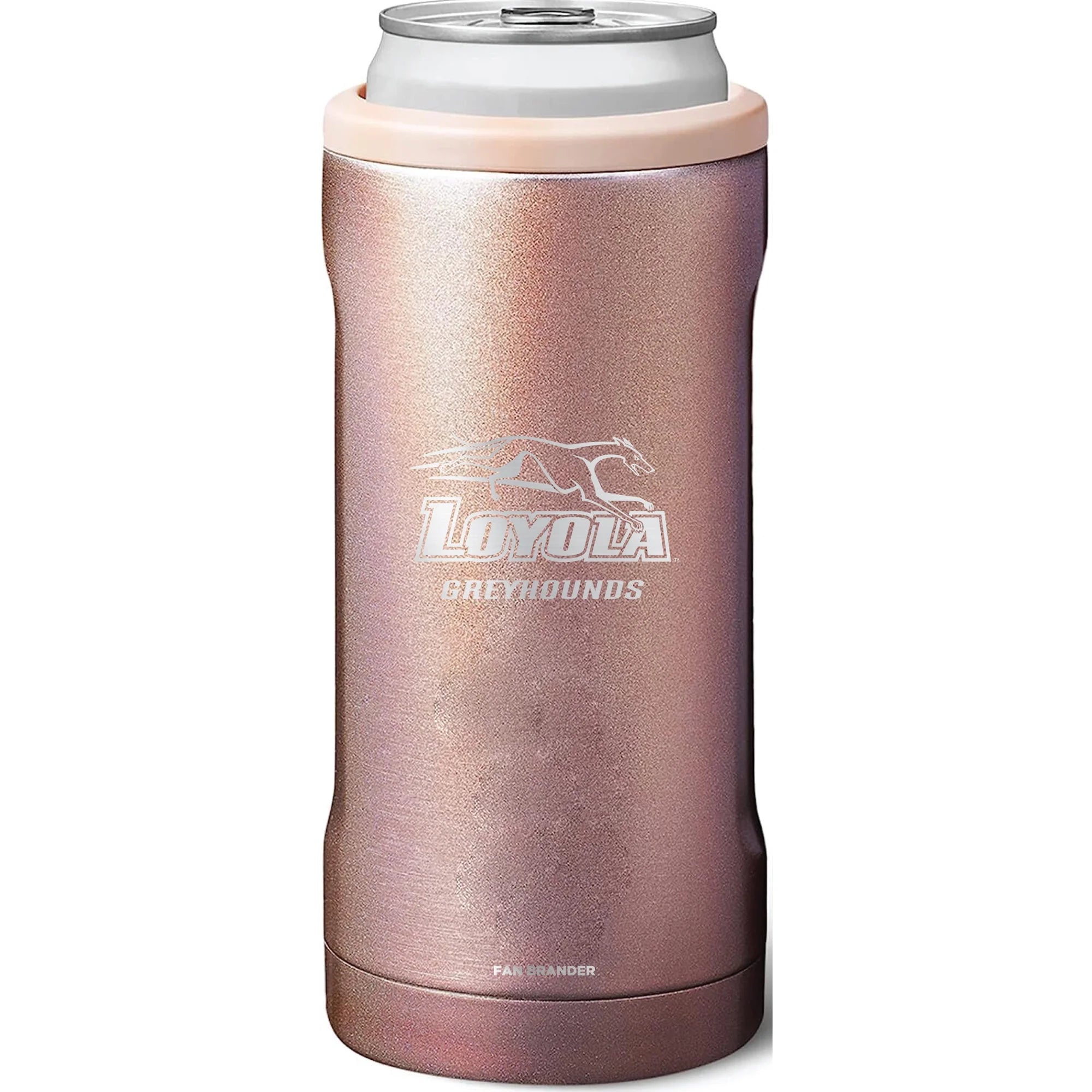 BruMate Loyola Greyhounds 12oz. Primary Mark Glitter Slim Can Cooler
