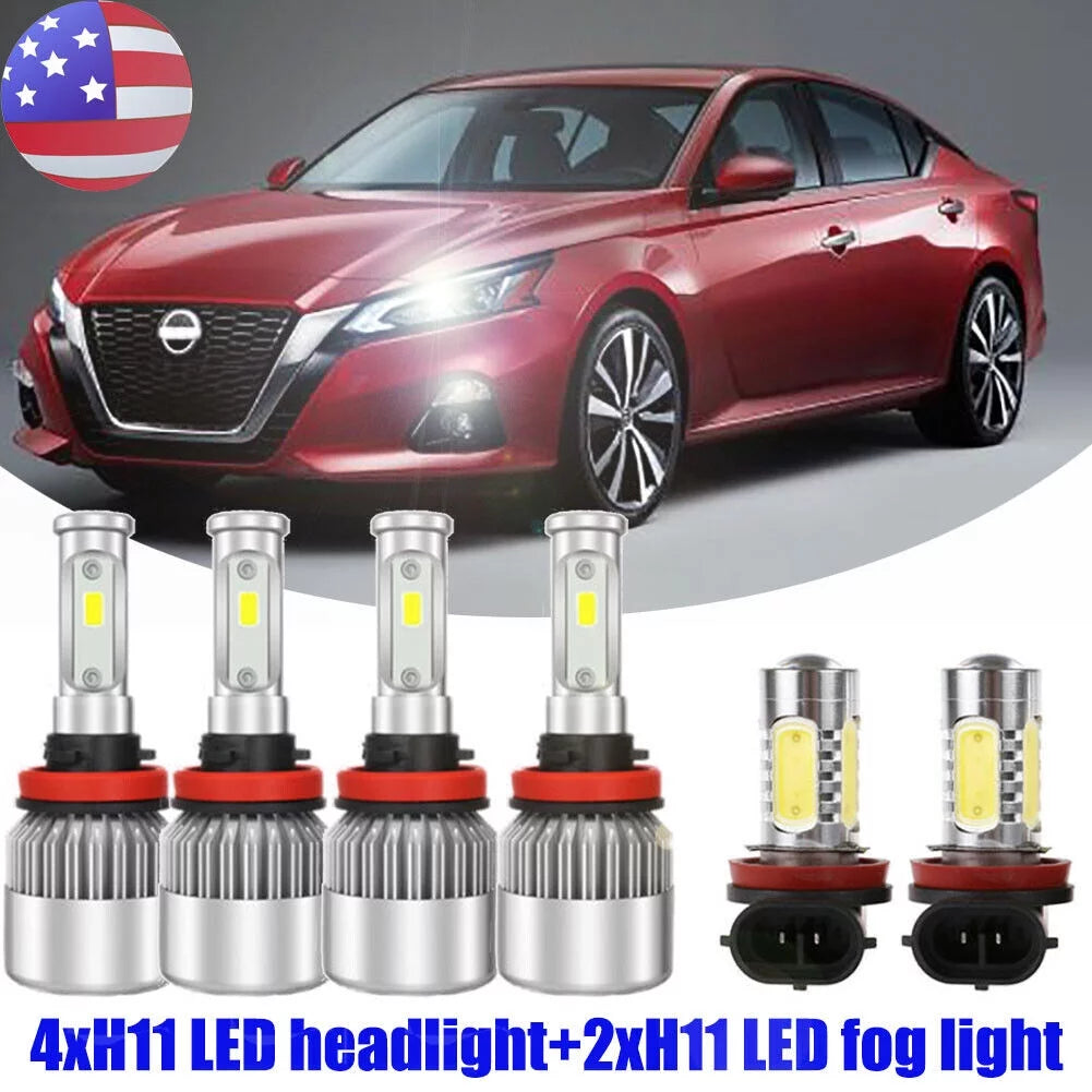 For Buick LaCrosse 2005-2013 LED Headlight High Low Fog Light Bulbs Combo Kit 6x