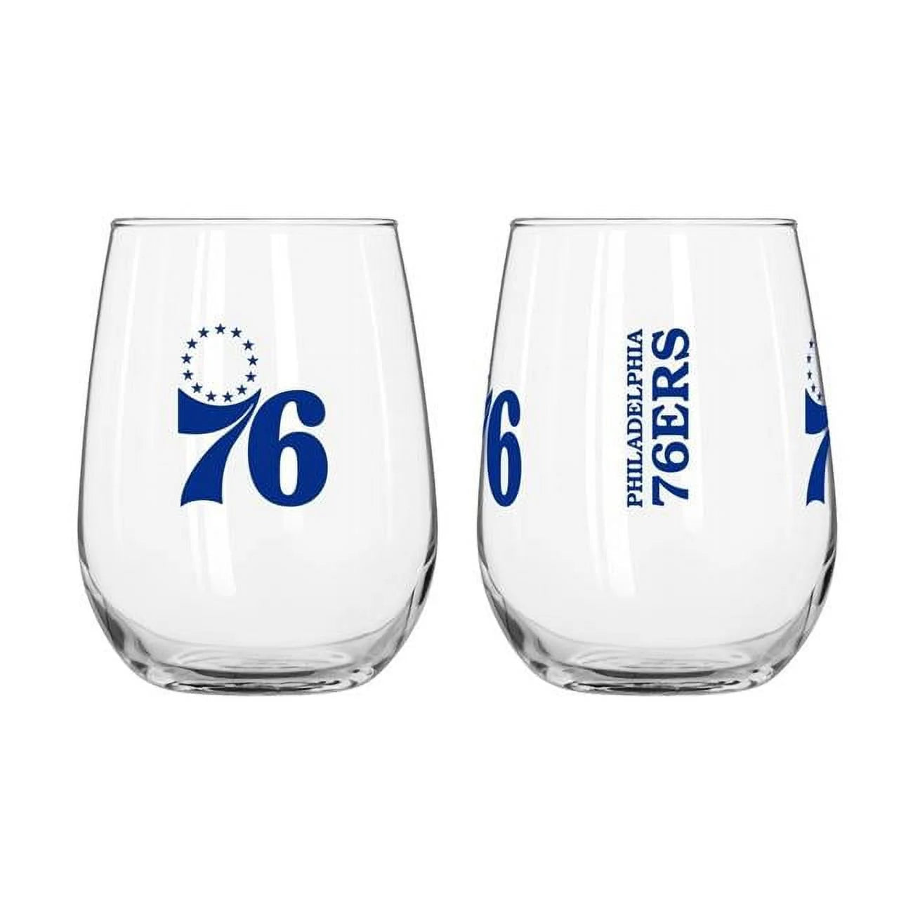 Logo Chair 723-G16CB-1 16 oz NBA Philadelphia 76ers Gameday Curved Beverage Glass
