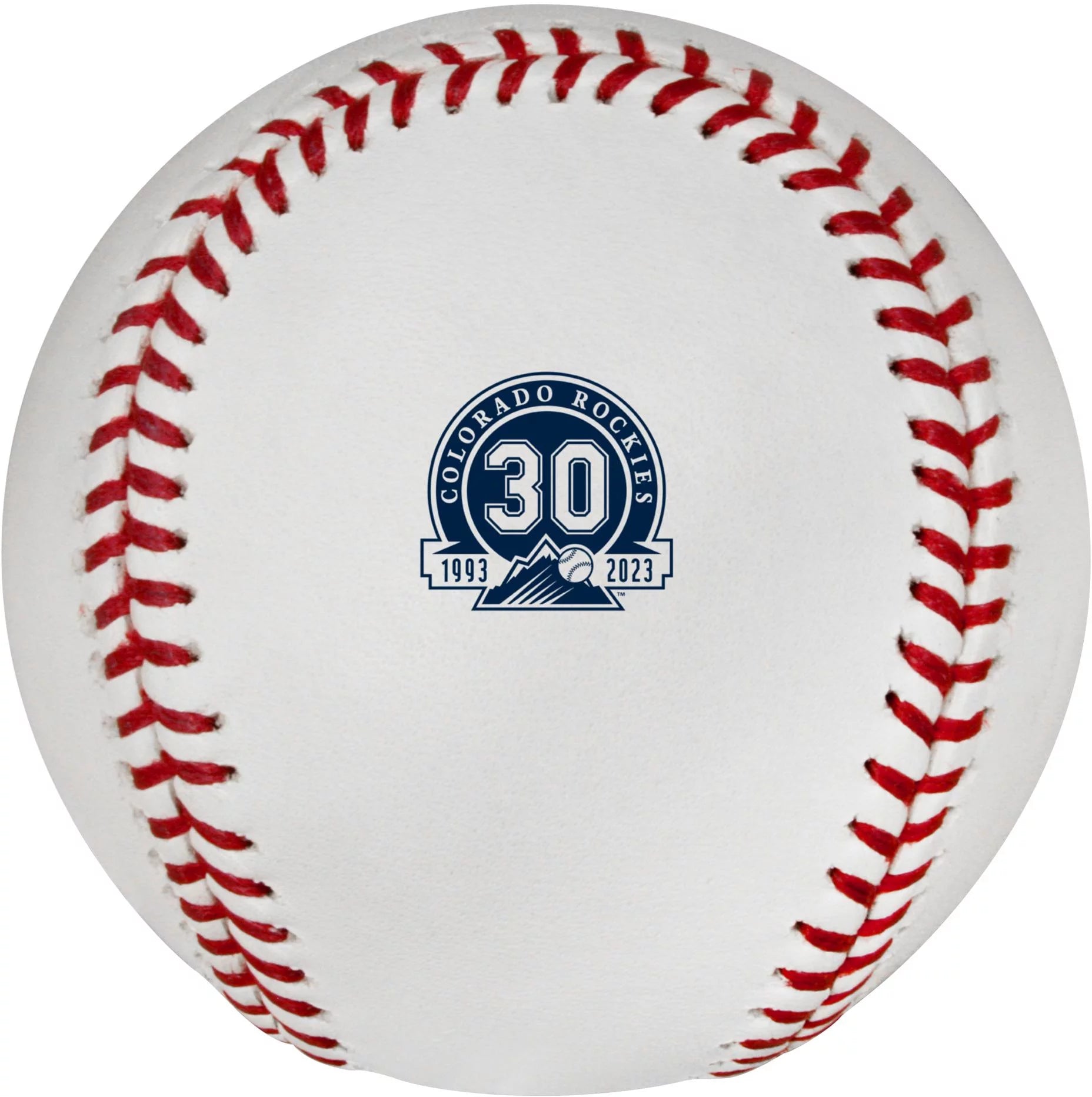 Colorado Rockies 30th Anniversary Rawlings Unsigned Logo Baseball with Case