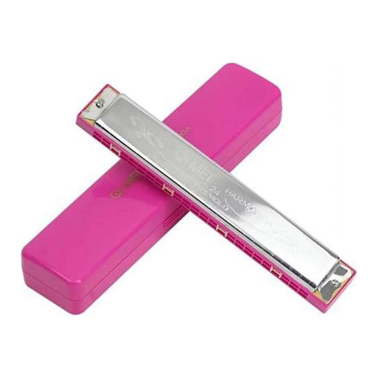 Panda Superstore PS-MUS11972961-JOE00964 24 Holes Harmonica in C for Beginners, Pink