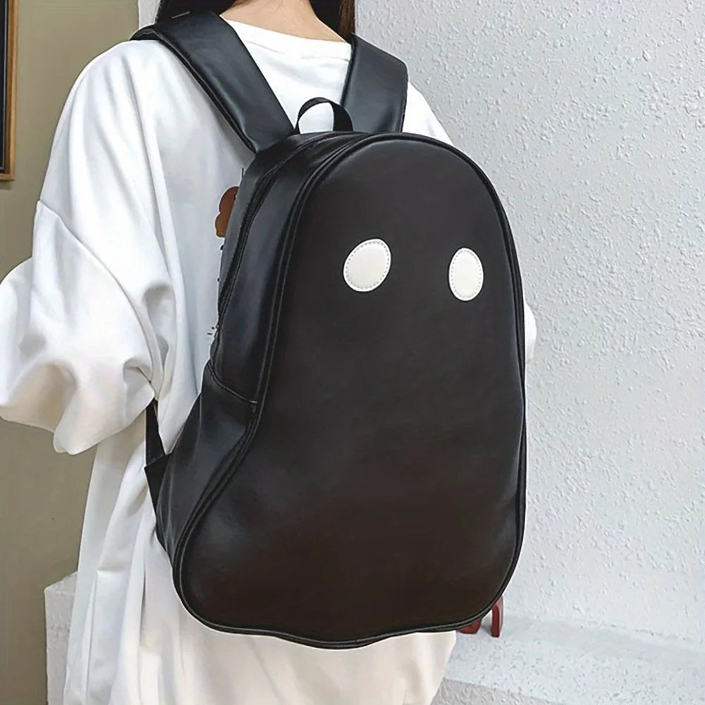Cute Ghost Shaped Novelty Backpack, Kawaii Cartoon Preppy Back To School Daypack, Lovely Travel Knapsack For Halloween