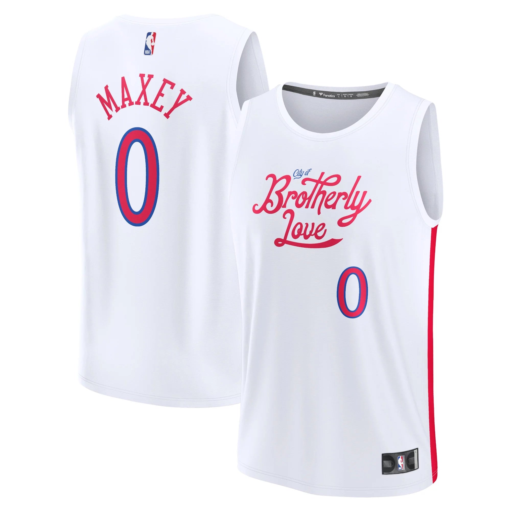Men's Fanatics Branded Tyrese Maxey White Philadelphia 76ers 2022/23 Fastbreak Jersey - City Edition