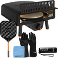 Blackstone Leggero Pizza Oven, Portable Outdoor Pizza Oven with 13 Rotating Stone, Blackstone Infrared Thermometer with Probe, Blackstone Black Aluminum Pizza Peel, and Wholesalehome Gloves & Cloth