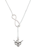 Delight Jewelry Silvertone Longhorn - Texas Silver tone Elegant Infinity Lariat Necklace