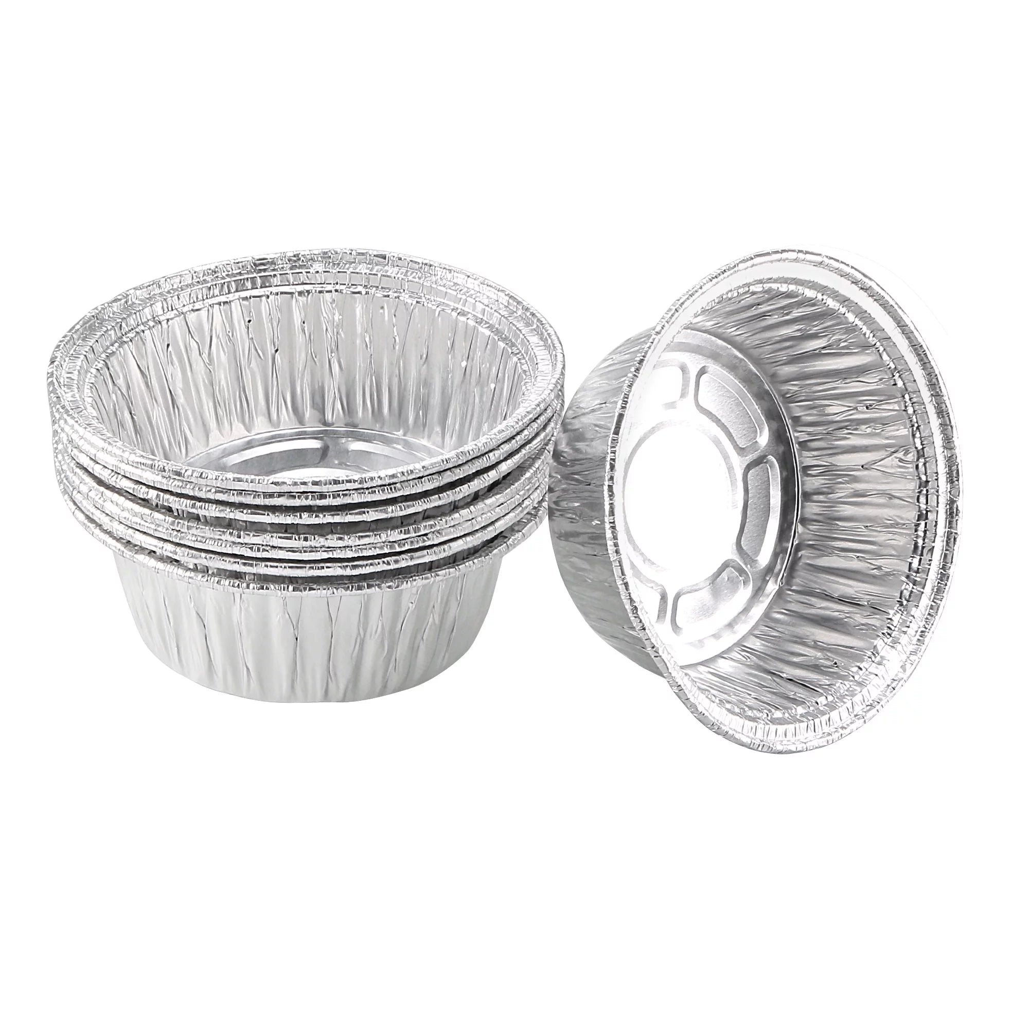 Uxcell Round Aluminum Foil Pans 8.8oz Disposable Trays Take Out Barbecue Baking Roasting Containers for Cooking 8 Pack