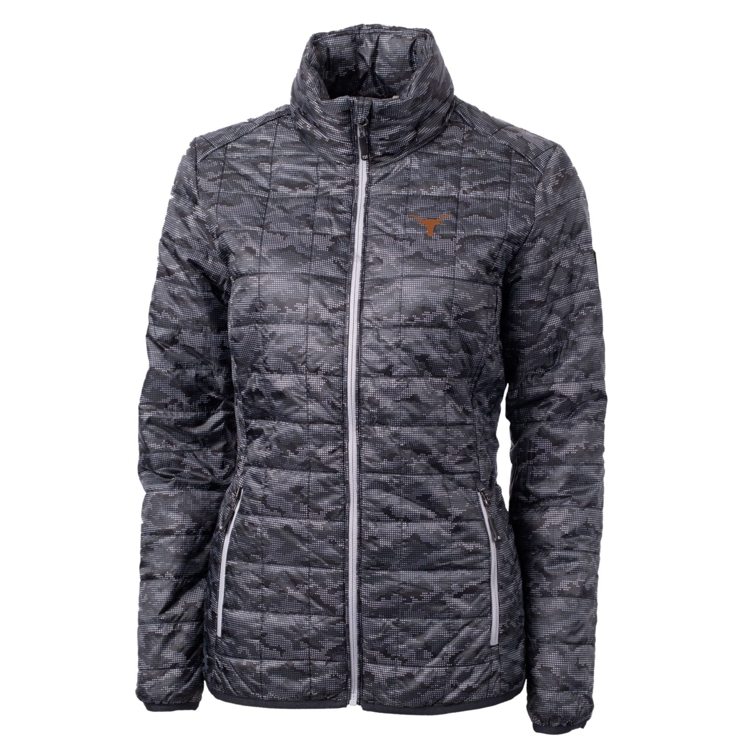 Women's Cutter & Buck Black Texas Longhorns Eco Full-Zip Puffer Jacket