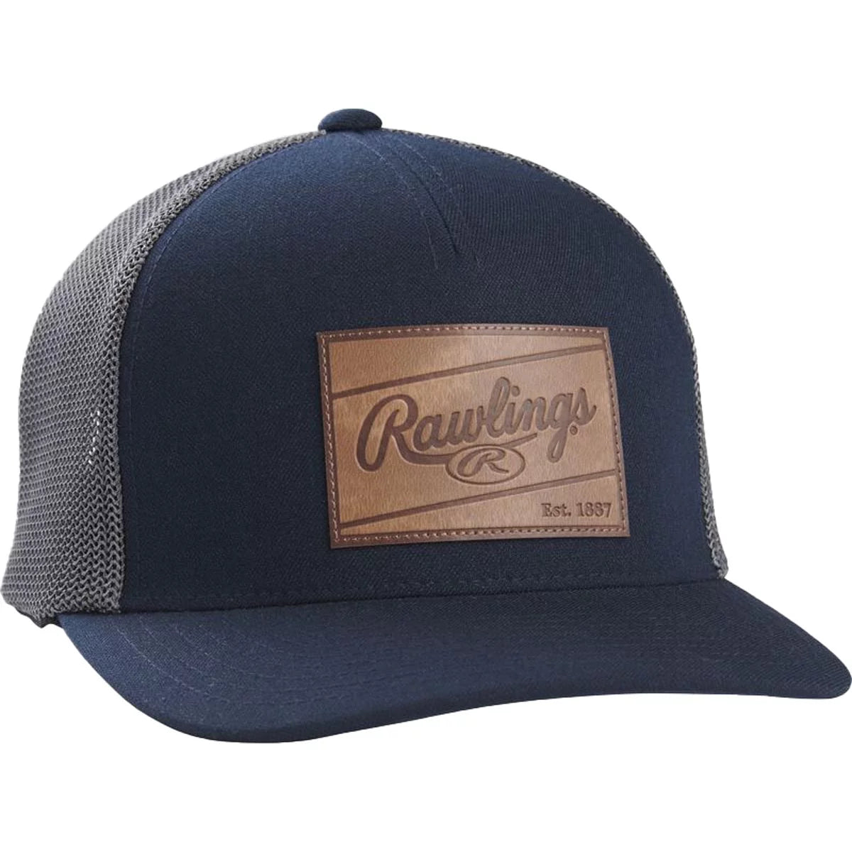 Rawlings Leather Patch Hat Navy
