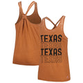 Women's League Collegiate Wear Texas Orange Texas Longhorns Stacked Name Racerback Tank Top