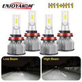 4pcs H11 LED Headlight Bulbs H8/H9/H11 High Low Beam For Buick LaCrosse 2005-2013 6000K Bright White