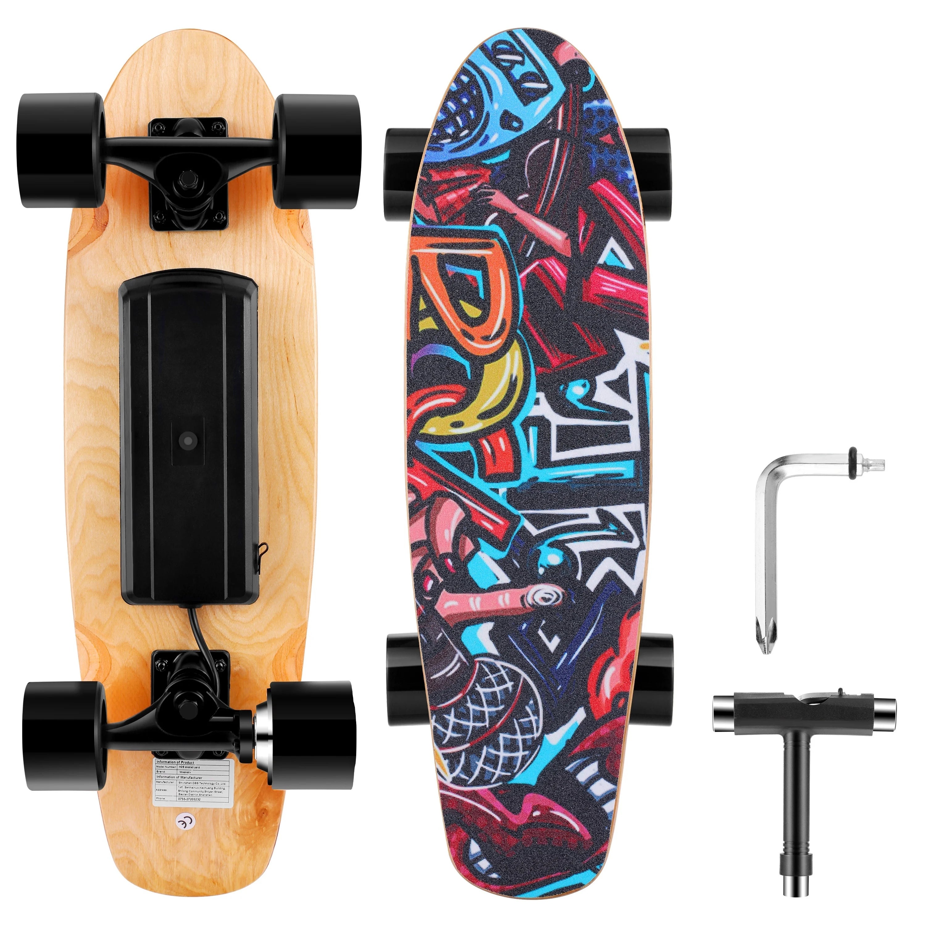 Electric Skateboard With Remote, 12.4 Mph Top Speed & 8 Miles Range, For Adults & Teens, Built-in Intelligent BMS, Easy Carry Handle Design