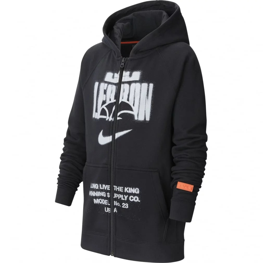 Nike Lebron Fz Hoodie Boys Active Hoodies Size S, Color: Black