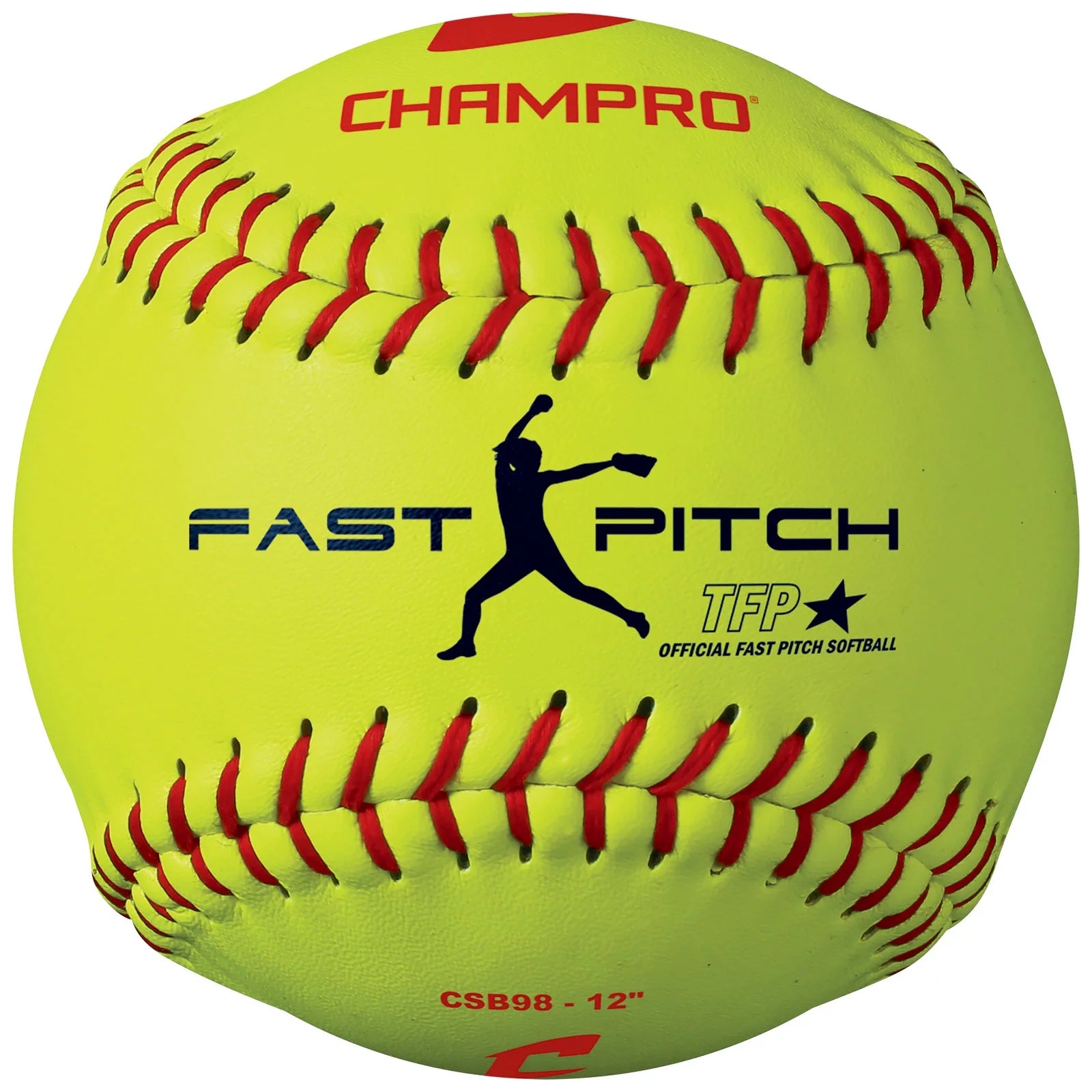 CHAMPRO 12 Unaffiliated Practice Fastpitch Softballs, Optic Yellow, 12 Pack
