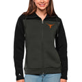 Women's Antigua Black/Charcoal Texas Longhorns Protect Full-Zip Jacket