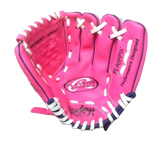 Rawlings Kids' Players Series 9 Youth Baseball Glove, Right Hand Throw - Pink