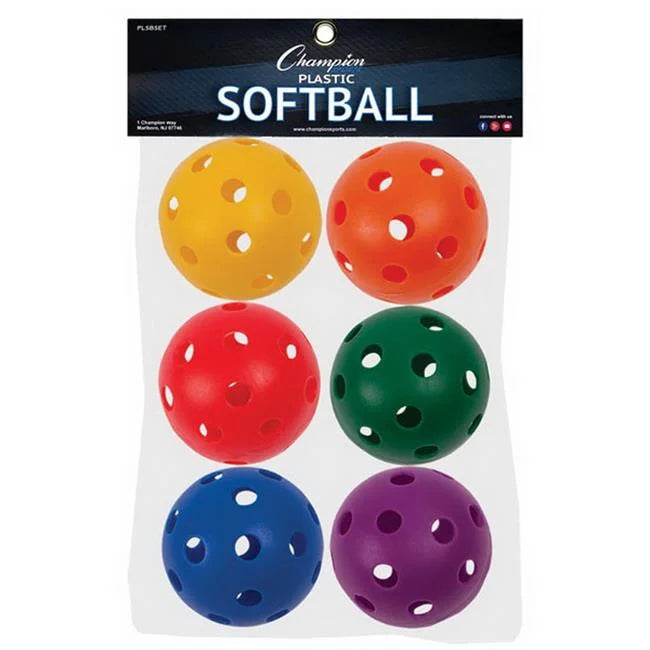 12 in. Plastic Softball Set, Assorted Colored