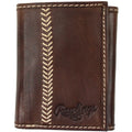 Rawlings RS10001 Baseball Stitch Leather Trifold Wallet, Brown