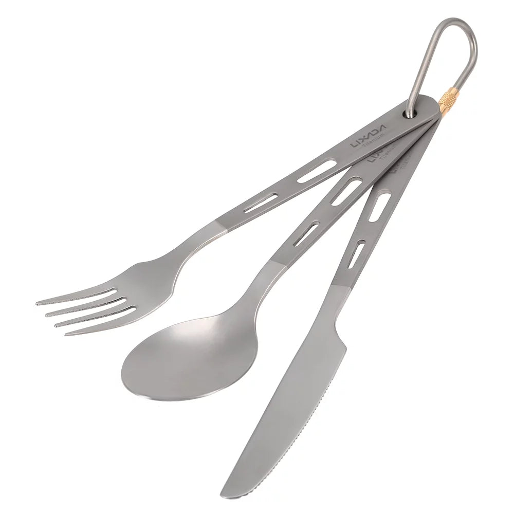 Lixada Spoon,Cutlery Spoon Cutter Spoon Cutter With Set Picnic 3 Piece Cutlery Cutter With Carabiner Picnic Cutlery Picnic Cutlery Spoon Buzhi