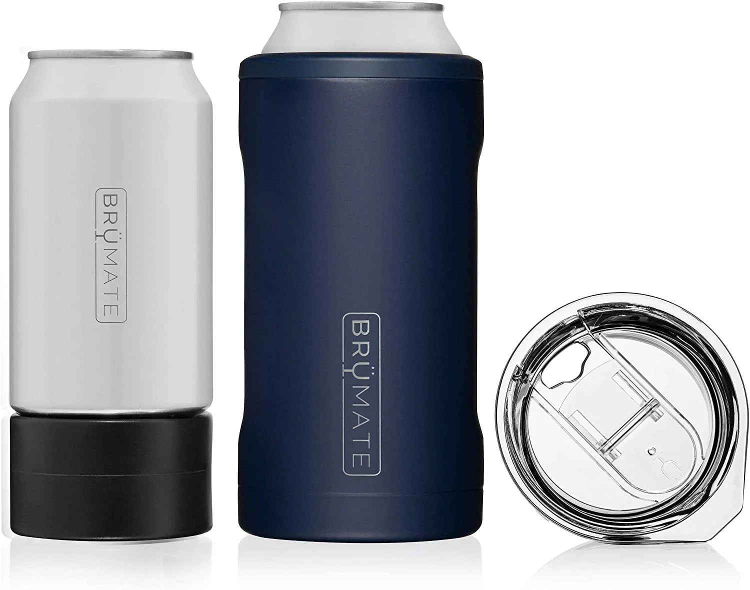 BruMate Hopsulator Trio 16 oz 3-in-1 Matte Navy BPA Free Vacuum Insulated Tumbler