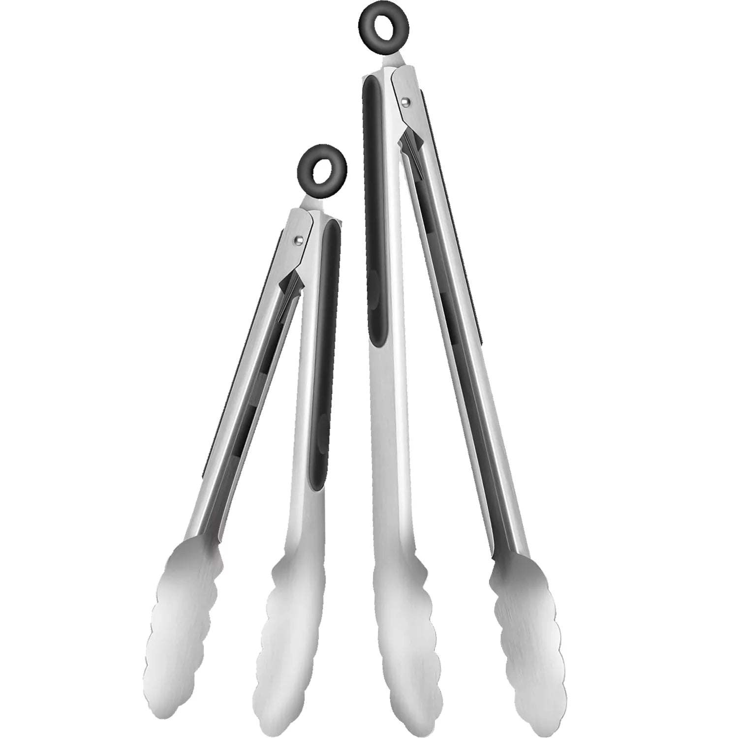 Blossom Stainless Built Heavy Duty New Cooking Tongs 12¡± And 9¡± Kitchen Tongs For Cooking With Non Slip Grip, Hanging Ring Kitchen Tool - Quality Metal Tongs ¨C Set Of 2