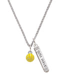 Delight Jewelry Silvertone 3-D Enamel Water Polo Silvertone Live the Life You Have Imagined Bar Charm Necklace, 23