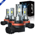 Combo H9 H11 LED Headlight Bulbs Kit for 2005-2013 Buick LaCrosse High Low Beam 6000K White Fanless