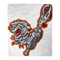 ASHLEIGH 50x60 inch Super Soft Throw Blanket Cartoon of Scary Screaming Halloween Monster Mummy Head with Lacrosse Stick Home Decorative Flannel Velvet Plush Blanket