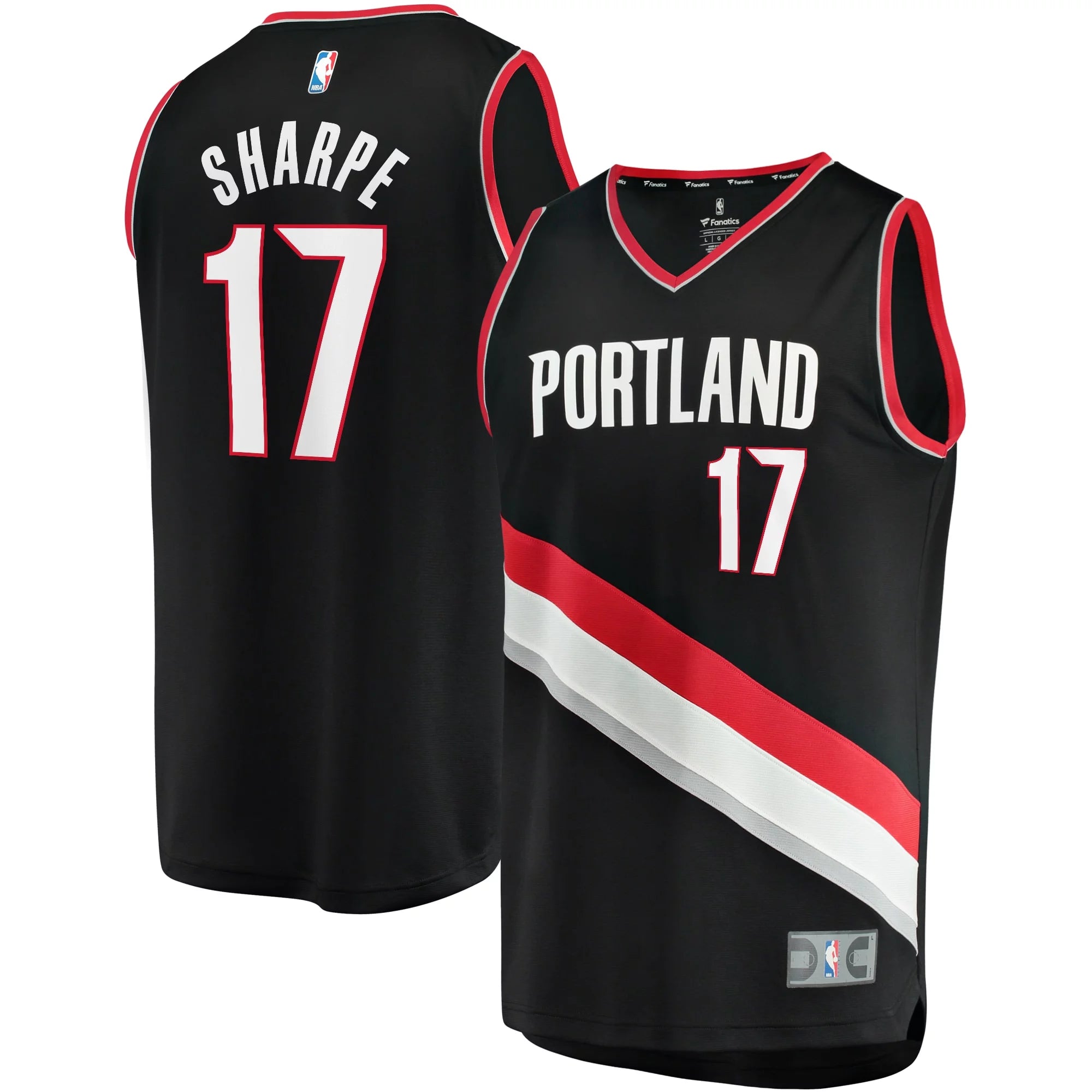 Men's Fanatics Branded Shaedon Sharpe Black Portland Trail Blazers Fast Break Replica Player Jersey - Icon Edition