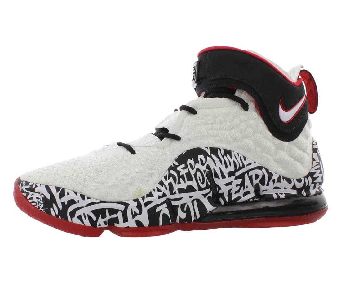 Nike Lebron 17 Graffiti Mens Shoes Size 4.5, Color: White/University Red-Black