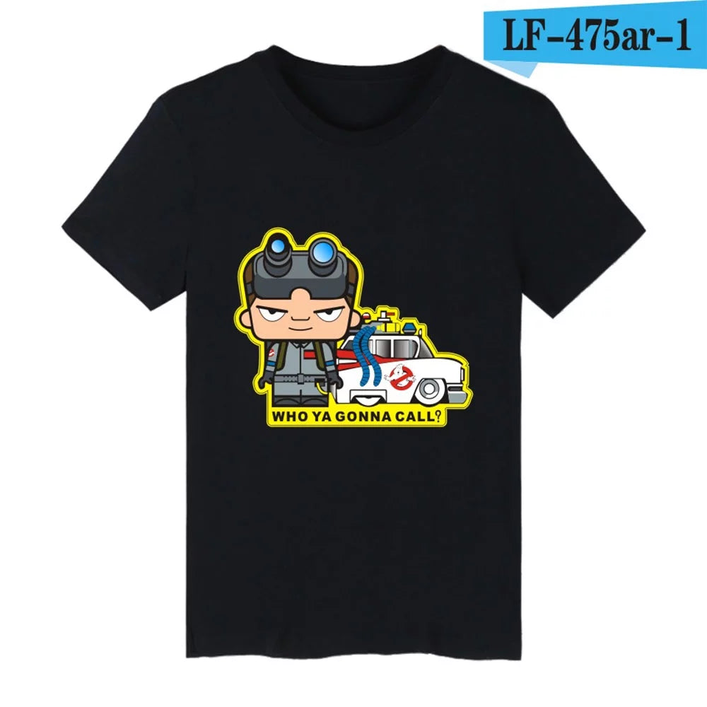 Ghostbusters Movie Cotton T-shirt Men Casual Short Sleeve T Shirts with Ghost Busters Mens Summer Tee